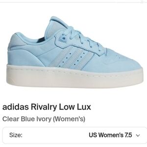 adidas Rivalry Low Luxe Clear Blue Ivory 7.5